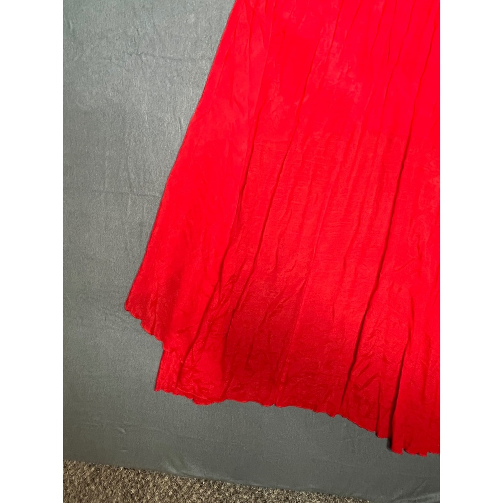 Shasa Red High Low Maxi Skirt Elastic Waist Flowy Asymmetrical Hem Small - Picture 10 of 12